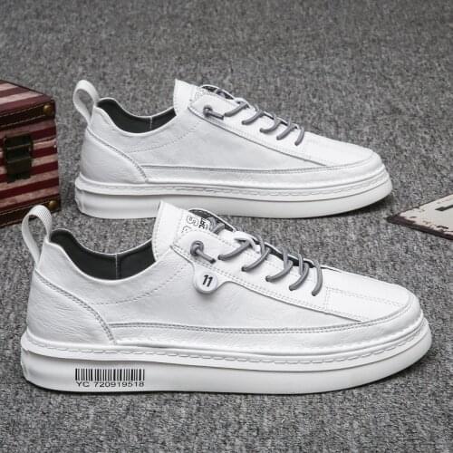 Men Casual Shoes Breathable Leather Casual Shoes Mens Casual Board Shoes Zapatillas Hombre Lace-up Mens Shoes Casual