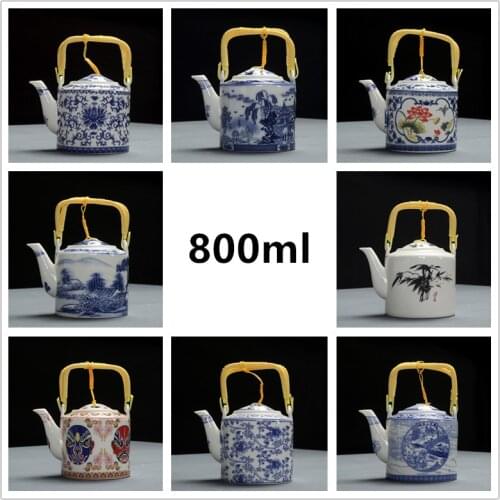 Ceramic Water Teapot Pitcher Home Decor Large Capacity 800ml Tea Kettle with Handle Chinese Kung Fu Teaware Drop Shipping