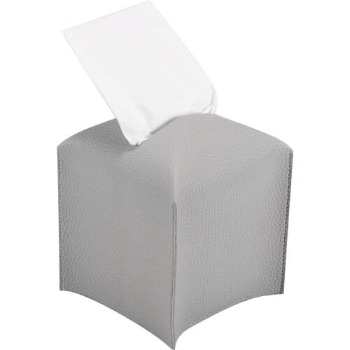 Tissue Box Cover Holder Square PU Leather Tissue Dispenser Box Roll Paper Extractive Tissue Dispenser Container For Bedroom