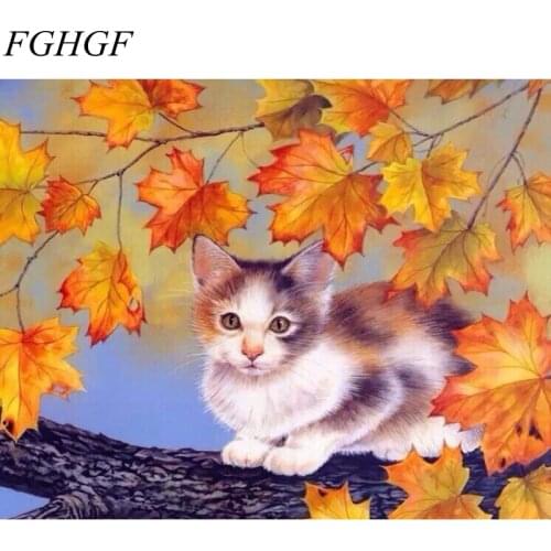 NewNew Wall Art Frameless Cat Pictures Painting By Numbers Home Decor Pictures Hand Painted On Canvas Abstract