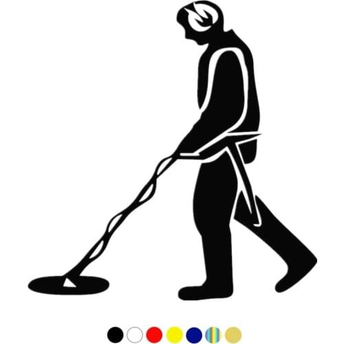 CS-1491#18*18.7cm Metal detector funny car sticker vinyl decal for auto car stickers styling on bumper window