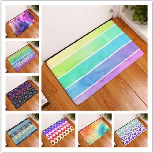 Rainbow Printing Floor Mats Living Rooms Anti-slip Carpet for Bedroom Kitchen Bathroom Rug Welcome Mats for Front Door