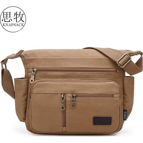 2021 new mens casual mens Bag Canvas Bag mens horizontal single Shoulder Bag Messenger Bag mens bag straddle Backpack