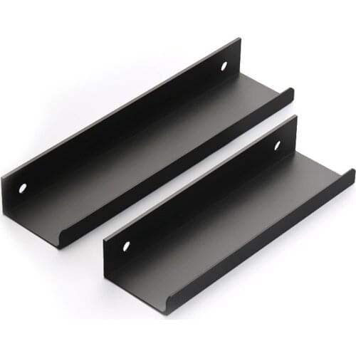 ETUUD 6Pcs Black Hidden Cabinet Handle Aluminum Alloy Kitchen Cupboard Pulls Drawer Knobs Furniture Handle Bedroom Door Hardware