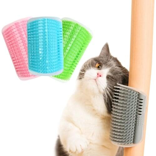 Pet corner comb for cat self-cleaning cream wall brush plastic shaving mane arch massager with catnip cat tickling comb