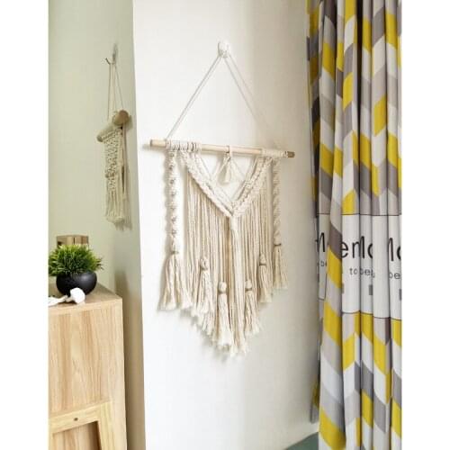Bohemian Style Hand-woven Wall Hanging Cotton Nordic Tassel Tapestry Wall Hanging Home Decoration Accessories