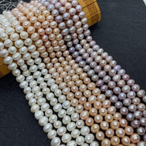 Natural Freshwater Pearl Beads High Quality Round Perforated Beaded DIY Necklace Jewelry Accessories for Making Jewelry 8-9mm