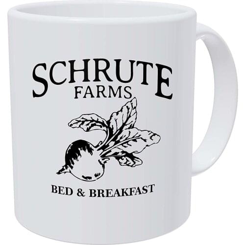 Schrute Farms, Bed And Breakfast Office 11 Ounces Funny White Coffee Mug