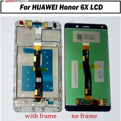 Original For HUAWEI honor 6X LCD Display Digitizer Touch Screen Assembly TouchScreen Panel Replacement +frame For honor6X screen