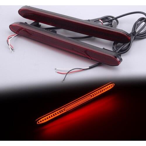 1 Pair LED Car Rear Bumper Reflector Tail Brake Stop DRL Light Red Lens 7W 12V Fit for Acura TSX 2004 2005 2006 2007 2008