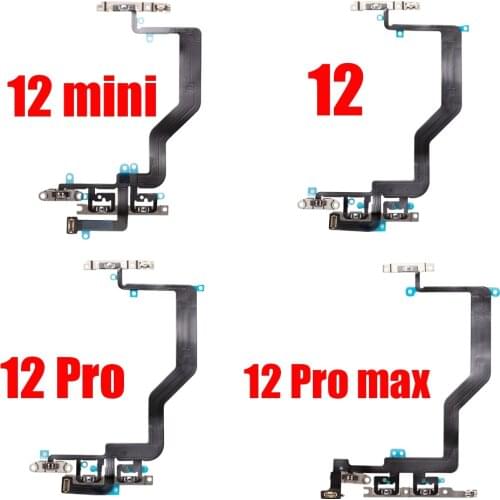 1pcs Volume Button For iPhone 12 mini 12 11 Pro Max Power Switch On Off Key Ribbon Flex Cable Replacement Parts
