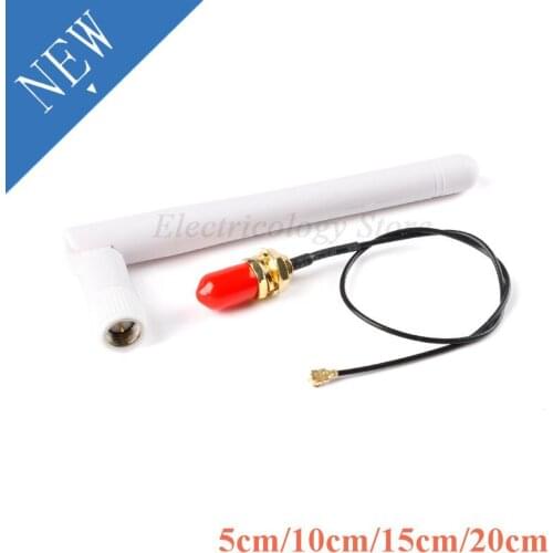 2.4GHz 3dBi WiFi 2.4g Antenna Aerial RP-SMA Male Wireless Router+5/10/15/20cm PCI U.FL IPX to RP SMA Pigtail Cable ESP8266 ESP32