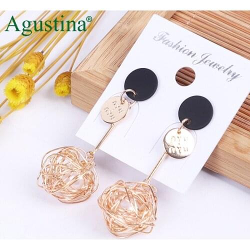 Agustina 2020 Long Earrings Jewelry Women Bohemian Metal Drop Earrings Korean Fashion Earrings Black Wholesale Boho Earring Punk