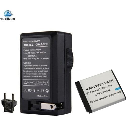 1000mAh KLIC-7001 KLIC7001 K7001 Camera Battery + AC Charger for Kodak V550 V570 V610 V705 M340 M341 M863 M893 IS M1063 M1073