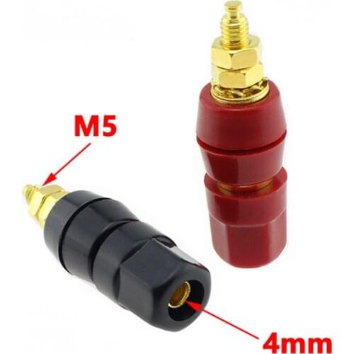 Free Shipping10PCS Terminals Red Black Connector Amplifier Terminal Binding Post Banana Speaker Plug Jack Adapter Socket 4MM