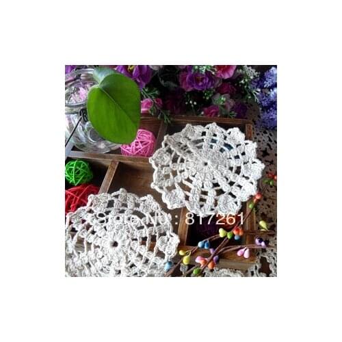 Free shipping European ZAKKA 20 pi/lot placemat lace doilies with flower for wedding decor coaster cup pads as accessories