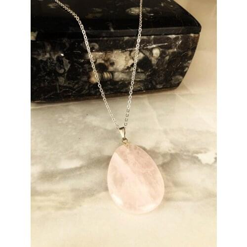 Dr Stone Natural Stone Women 'S Pink Quartz Stone Necklace AHL50 439746798