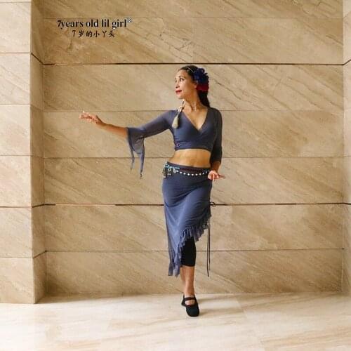 Women Suit Fishtail Skirt Female Adults Belly Dance Costumes Mesh Uniforms Two PieceDUU03