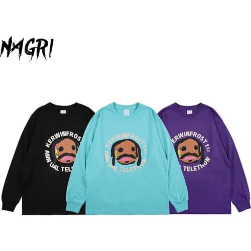 NAGRI CPFM Graphic Print Casual Long Sleeve Harajuku Tshirt Men Streetwear Hip Hop Vintage T Shirt Oversized Autumn Loose Tees