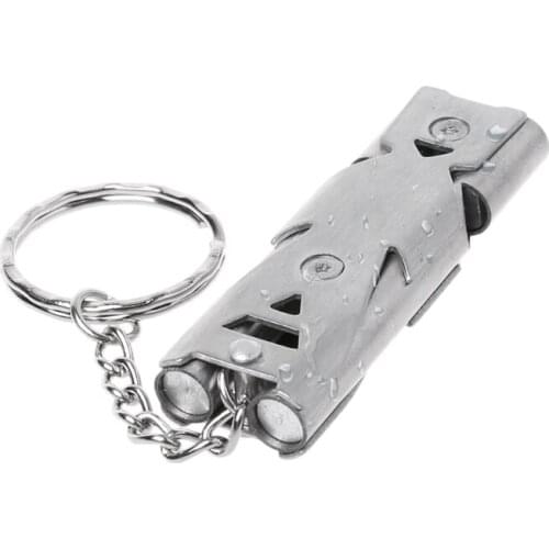 Double Tubes High Decibel Whistle with Keychain Survival Rescue Emergency Outdoor Accessories Wholesale Dropshipping