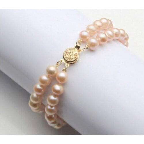 BEAUTIFUL NATURAL ROUND 9-10MM SOUTH SEA GENUINE PINK PEARL BRACELET