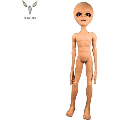 WAYLIKE Alien Latex Prop Lifesize UFO Roswell Martian Lil Mayo Area 51 Scary Prop For Halloween Party