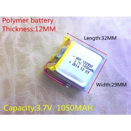 Li-po 3.7V,1050mAH,122932 PLIB ( polymer lithium ion battery ) Li-ion battery for tablet pc,GPS,mp3,mp4,cell phone,speaker