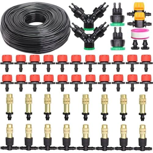 Greenhouse Brass Mist Irrigation Watering Kit System 1/4''Automatic Garden Self Water Flower Lawn Adjustable Dripper Atomizer