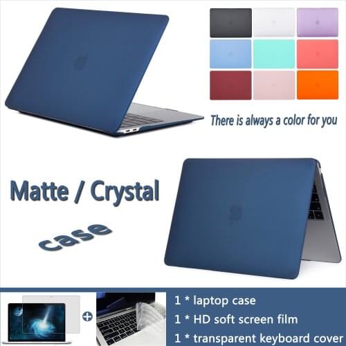 New 2020 Laptop Case For MacBook Air A2179 Pro Retina 11 12 13 15 for Mac 13.3 15.4 16 inch with Touch Bar ID + Keyboard Cover
