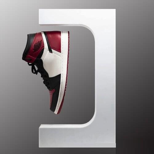 New Custom Magnetic Levitation Shoe Display Floating Sneaker 360 Light Stand Rotate