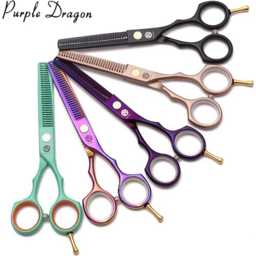 5.5" 16cm Purple Dragon Z1104 Haircut Scissors Hairdressing Supplies Cutting Scissors Thinning Shears Professional Hair Scissors