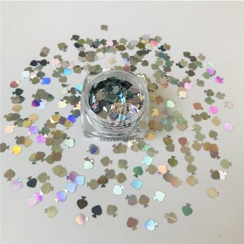 PrettyG 1 Box 5MM Playing Card Spade Shape Glitter Sequins for Resin DIY Making Art Craft Nail Makeup Decoration Accessories