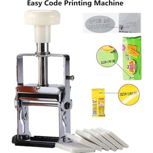 Manually Adjustable Production Date Expiration Date Code Printing Machine on Food Plastic Bag Label Code Printer Inkjet Printers
