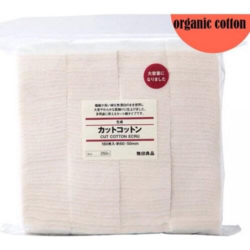 180 Sheets M U J I Make Up Remove Cotton Pad Skin care Organic Facial Cotton 60x50mm