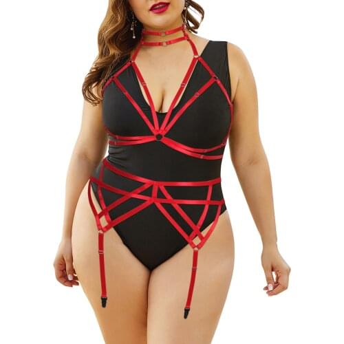 Plus Size Underwear Body Harness Chest Bondage Straps Goth Women Sexy Erotic Lingerie Waist Belts Garter Stockings Beach Bikini