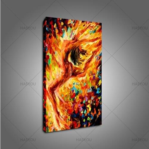 Hand-painted Acrylic angle oil Paintings Colorful Knife Palette Nude girl Oil Painting Naked Picture Wall Art hotel wall Decor