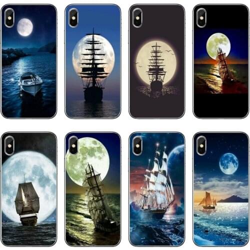 Old Ship In Sea Moon Night Silicone Phone Case For Xiaomi Redmi 9T 9C 9A 7 7A K20 6 6A S2 Redmi Note 9S 9T 9 8 8T 7 6 5A Pro