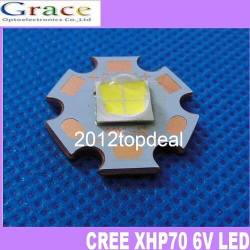 32W 6V CREE XHP70 N4 6500K Cool White 4022lm LED Emitter with 20x1.6mm Aluminum Heating Star