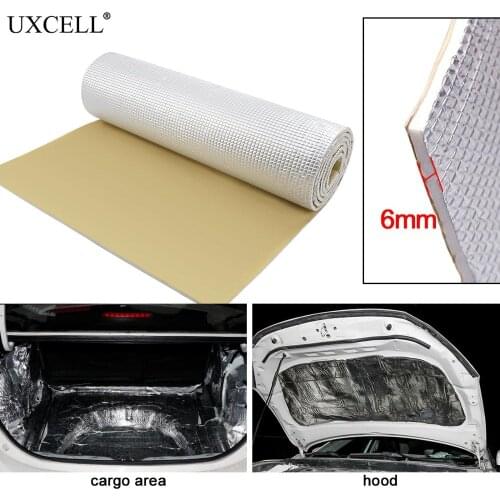 UXCELL 6mm 236mil Thick Alumina fiber+ Muffler cotton Car Auto Indoor Heat Sound Deadening Insulation Soundproof Dampening Mat