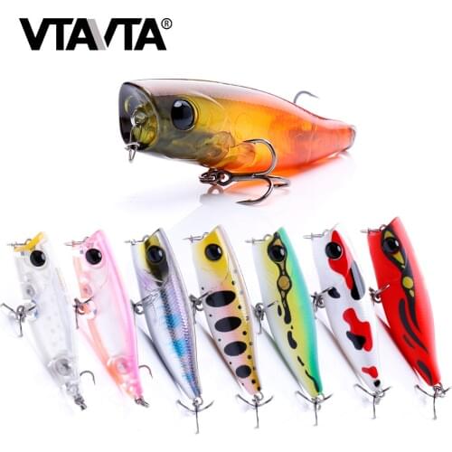 VTAVTA 5cm 4.8g Topwater Mini Popper Fishing Lure Floating Popper Fishing Wobblers For Pike Fishing Artificial Bait Hard Pesca