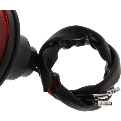 Round Motorcycle Motorbike Rear License Plate Brake Tail Light