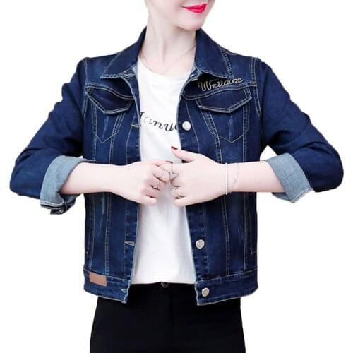 Women Spring Autumn Denim Jacket Slim-Fit Long-Sleeved Denim Ladies Short Coat New Single-Breasted Cowgirl Clothes Outerwear