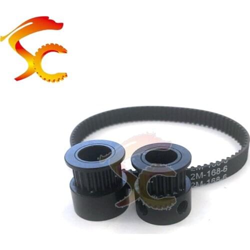 Timing Pulley Belt GT2 20teeth 20teeth Reduction 1:1 3D printer accessories belt GT2/2M-168-6mm width Bore 8&8mm