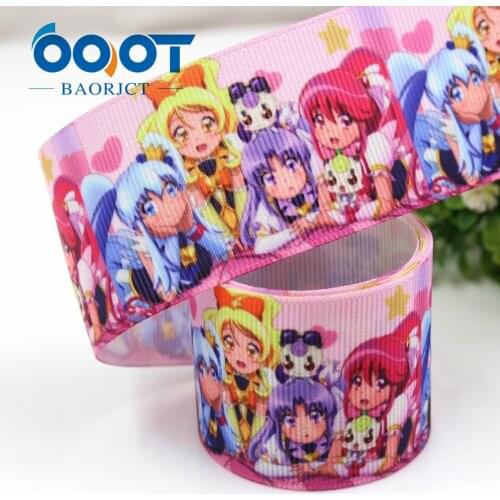 1-1/2'' 38mm Cartoon pretty girl Printed grosgrain ribbon,10yrds DIY Hair Bow Wedding Festival Home Party Birthday Decorations