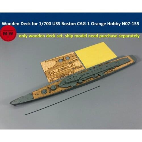 1/700 Scale Wooden Deck Masking Sheet for Orange Hobby N07-155 USS Boston CAG-1 Ship Model Kit TMW00001
