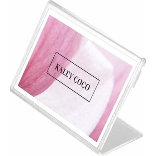 10pcs Acrylic Transparent Display Stand Desk Sign Label Tag Business Frame Price Card Holders