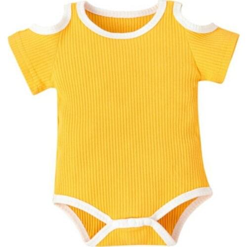 2021 Autumn Summer Baby Girls Bodysuit Newborn Boys Short Leeve Solid cotton 0-24 months baby clothes