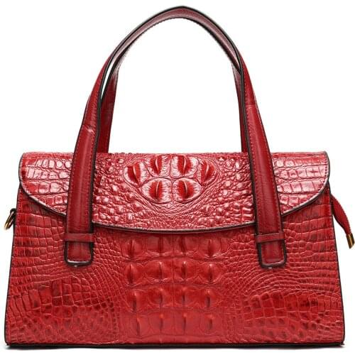 2021 New Vintage Alligator Women Handbags Genuine Leather Ladies Shoulder Bags Brand Luxury Real Natural Leather Crossbody Bag