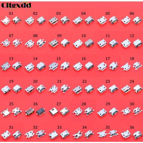 36models Micro USB Jack Connector V8 Port Plug 5Pin Female Charging Socket for Samsung Lenovo Huawei ASUS Moto ACER Tablet PC