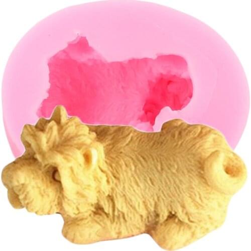 3D Schnauzer Dog Silicone Molds Soap Resin Clay Candle Mold Fondant Cake Decorating Tools Candy Clay Chocolate Gumpaste Moulds